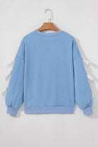 Myosotis Sweet Bowknot Round Neck Sweatshirt Sweatshirts & Hoodies 7e3cc7c1721f106f