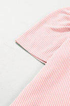 Blossom Corded Crew Neck Puff Sleeve Mini Dress Short Dresses 7f37597c25b74d4d