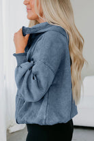 Black Half Zip Kangaroo Pocket Mineral Wash Baggy Hoodie Sweatshirts & Hoodies 802576619a45af9a