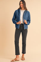 Real Teal Corduroy Drawstring Hooded Pocket Zip Up Jacket Jackets 82cacd69a39743cb