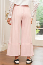 Pink Flower Patch Mineral Washed Cropped Wide Leg Pants Pants 836d33b3a880860d