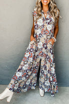 Sky Blue Floral Sleeveless Pocketed Wide Leg Jumpsuit Jumpsuits 8420d15d65ced3f5