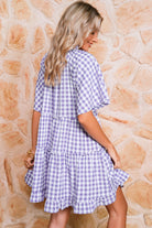 Lavendula Plaid Frill Tiered Mini Dress Short Dresses 84c7bf9932447a4a