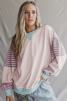 Jet Stream Colorblock Patchwork Striped Sleeve Sweatshirt Sweatshirts & Hoodies 84ee5f7982f9b55a