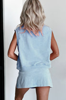 Myosotis Mineral Wash Sleeveless Top and Split Skort Set Two Piece Shorts Sets 84f9ceb5dddb8358