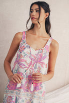 Multicolour Boho Floral Tassel Tie U Neck Mini Dress Short Dresses 856e7ad3b8a1312b