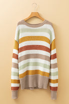 Multicolour Colorblock Drop Shoulder Crew Neck Sweater Sweaters 85b4c18b67ae37de