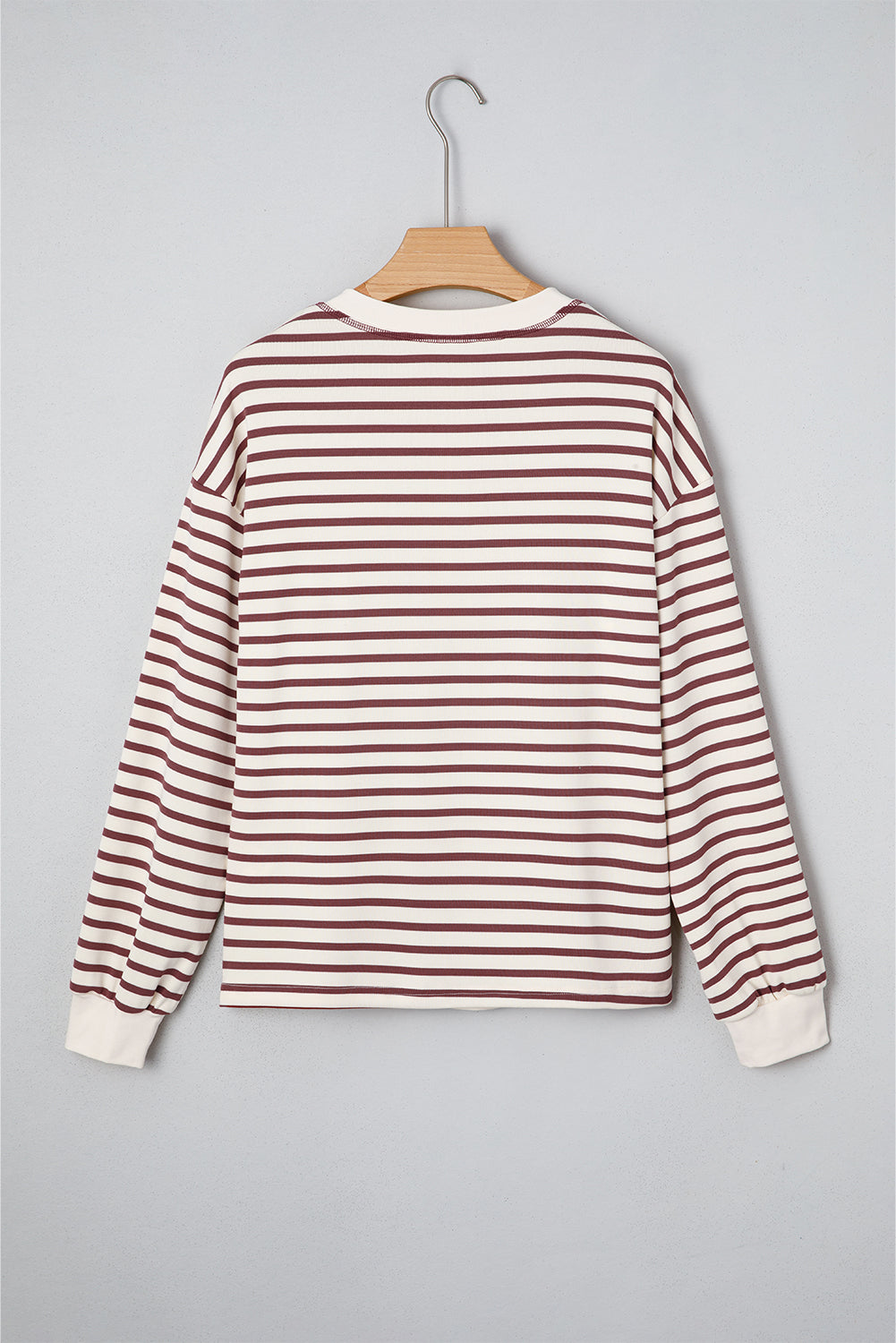 Red Dahlia Striped Henley Top Long Sleeve Tops 85e2dc0ef1727303