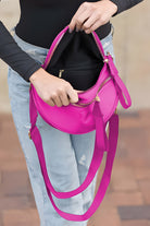 Bright Pink Strap Double Zipper Crossbody Bag Crossbody Bags 860c8a0d898c631e