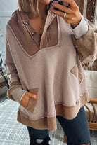 Goat Waffle Patchwork Exposed Seam Oversized Hoodie Sweatshirts & Hoodies 863a5d5df2952859