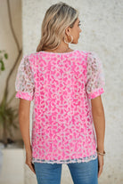 Bonbon Mesh Applique Puff Sleeve Blouse Blouses 882c8cb58c9d57c1