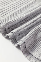 Moss Green Rib Texture Contrast Trim Round Neck Long Sleeve Top T Shirts 88942b485e9db270