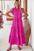 Rose Red Leopard Print Ruffle Sleeveless Maxi Dress Maxi Dresses 88fad05101d8d1e1