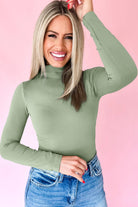 Green Bay Slim Fit High Neck Long Sleeve Basic Top Long Sleeve Tops 891683446c4d1d88
