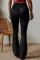 Black V Shape High Waist Flared Leggings Leggings 89b075c3545aba28