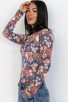 Orchid Petal Allover Floral Print Mesh Long Sleeve Top Long Sleeve Tops 8a25de2b02cc6dc4