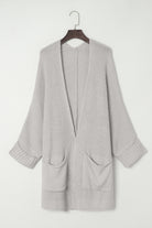 Gray Batwing Sleeve Pocket Oversized Cable Knit Cardigan Cardigans 8acfd70ea1565777
