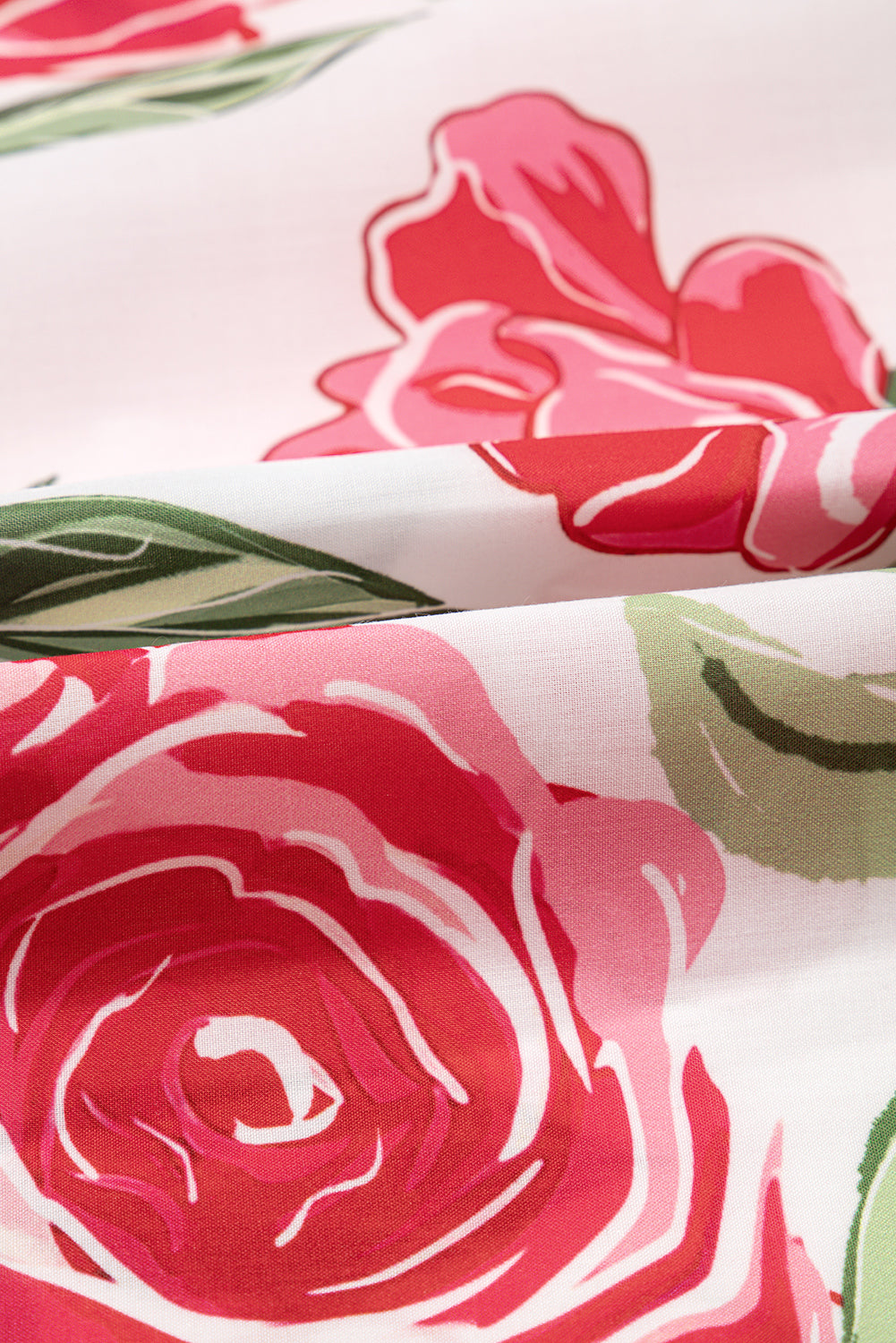 Rose Plus Size Floral Print Frill Neck Short Sleeve Blouse Plus Size Tops 8b4255fafae3acf7