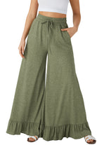 Dune Solid Color Ruffle Hem Wide Leg Pants Pants 8bb8def61dfb3395