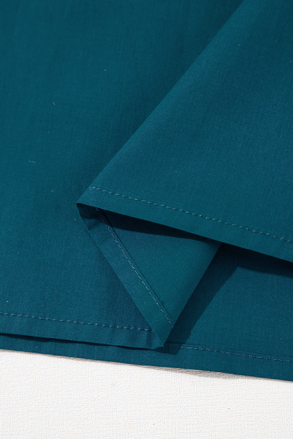 Blue Sapphire Puff Sleeve Pleated Pop of Color Neckline Dress Short Dresses 8c0c8a81f87c936f