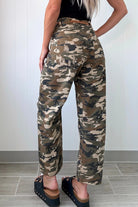 Green Camouflage Print Splashed Distressed Loose Denim Pants Jeans 8d6b4e3c40973e47