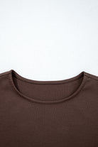 Coffee Knit Top Patchwork Pleated Half Sleeve Long Dress Maxi Dresses 8dc1266dde66c27b