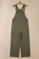 Laurel Green Solid Color Knit Loose Straight Leg Casual Overall Jumpsuit Jumpsuits 8e074cfcd6b5ad9b