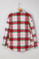 Khaki Christmas Plaid Casual Flannel Shacket Jackets 8e600800e0e878e7