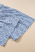 Dusk Blue Floral Print Spaghetti Straps Smocked Wide Leg Jumpsuit Jumpsuits 8efd667caa03682d