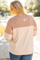 Parchment Plus Size Plaid Waffle Patchwork Henley Top Plus Size Tops 8f5cca626953ff8d