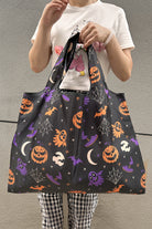 Tillandsia Purple Goth Halloween Pumpkin Large Capacity Foldable Tote Bag Tote Bags 8f8454e6339042e0