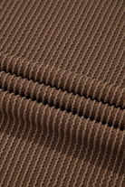 Carbon Grey Corded Long Sleeve Top and High Waist Shorts Set Two Piece Shorts Sets 900d1cb8b433355d