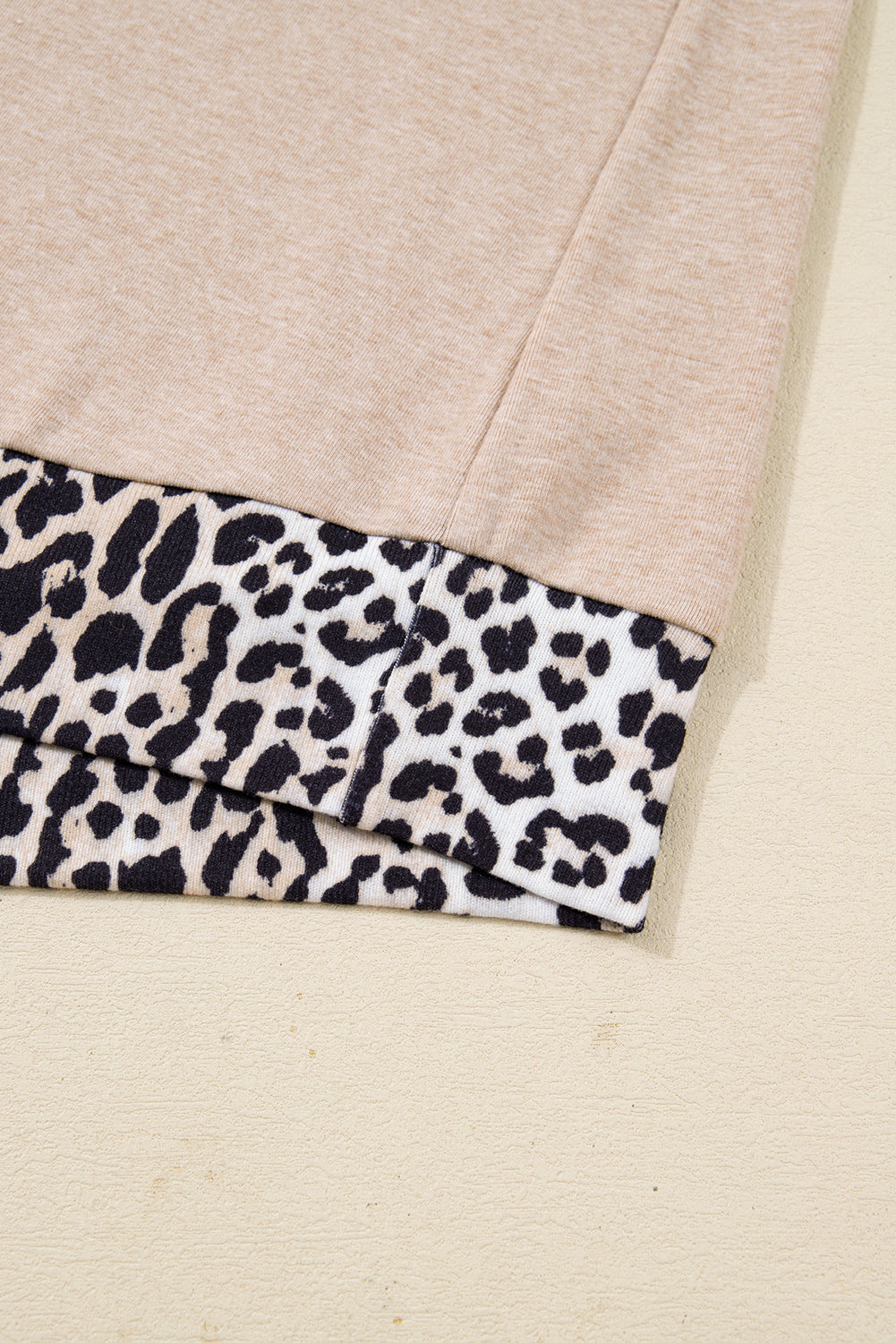 Parchment Leopard Patchwork V Neck Long Sleeve Plus Size Top Plus Size Long Sleeve Tops 9032366a5b272fff