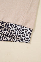 Parchment Leopard Patchwork V Neck Long Sleeve Plus Size Top Plus Size Long Sleeve Tops 9032366a5b272fff