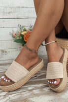 White Boho Single Band Slippers Slides Shoes + Flip Flops 90b3267e96b6139f