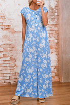 Pink Floral Print Sleeveless Wide Leg Jumpsuit Jumpsuits 90e541bb794e0a2f