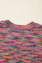 Purple Space Dye Yarn Crew Neck Sweater Sweaters 91ffb42ca58b7e29