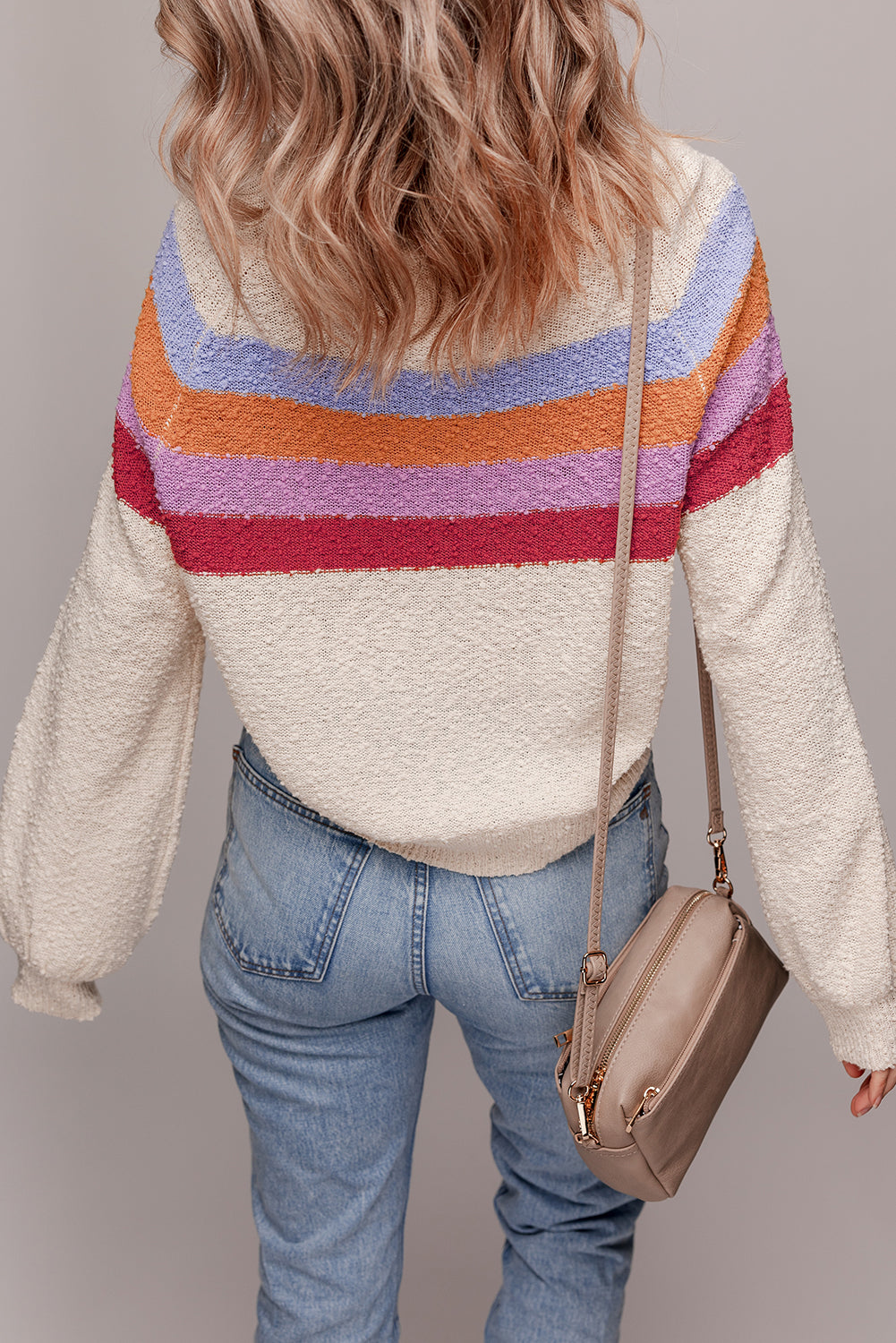 Jet Stream Striped Colorblock Drop Shoulder Textured Sweater Sweaters 929d13d719304daa