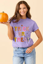 Wisteria TRICK OR TREAT Halloween Heat Transfer Printing Graphic T Shirt Graphic Tees 94542d20a021348e