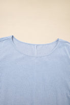 Sky Blue Crisscross Lace Detail Mixed Striped Patchwork Plus Size Dress Plus Size Dresses 94a38a0d75ed6318