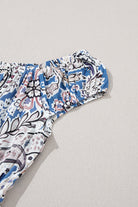 Blue Boho Paisley Print Off Shoulder Maxi Dress Maxi Dresses 952b1d3014b3a67f