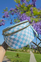 Pink Checkered Print Wide Strap Large Crossbody Bag Crossbody Bags 95f2e25d75ca4fc5