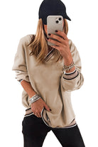 Parchment Varsity Contrast Trim V Neck Sweatshirt Sweatshirts & Hoodies 972379754b66ac6f