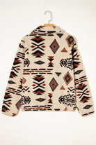 Black Vintage Geometric Half Zip Plush Sweatshirt Sweatshirts & Hoodies 980ae8edb533c1a1