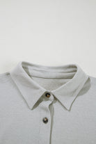 Gray Shirred Hem Crop Tank Top Loose Shorts Cardigan 3 Piece Pajama Set Loungewear Set 98936be18f972d27