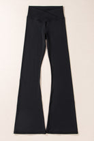 Black V Shape High Waist Flared Leggings Leggings 995084b93785feda