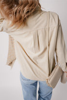 Parchment Houndstooth Corduroy Patchwork Flap Pocket Shacket Jackets 9ae8961aa5ba8cde