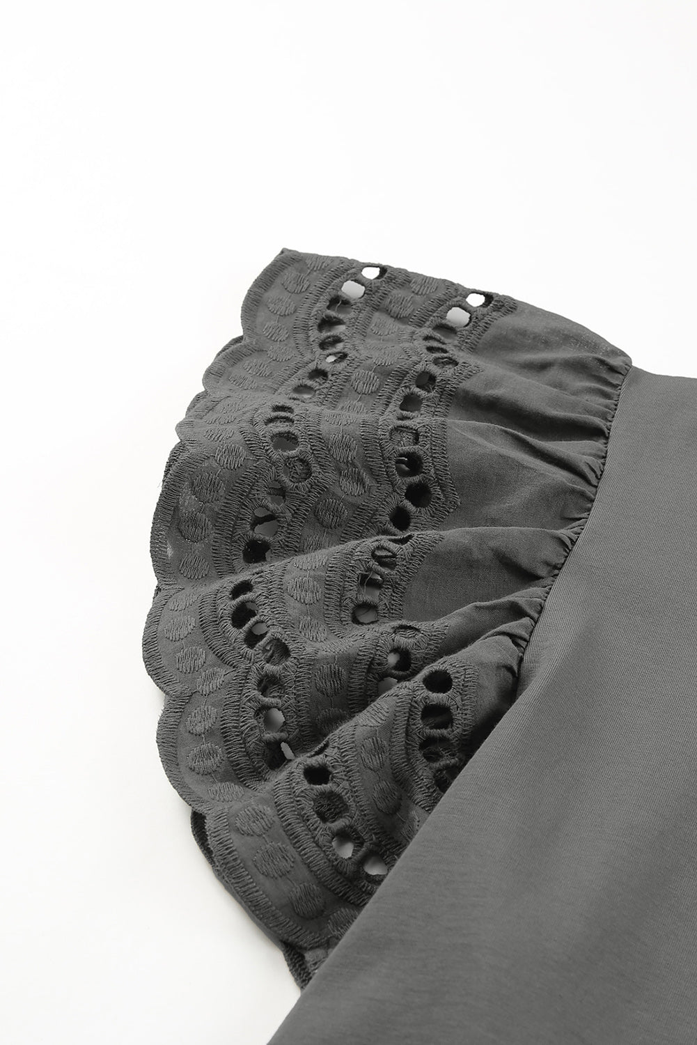 Gray Plus Size Flutter Sleeve Top Plus Size Tops 9b338ed2624aa68f