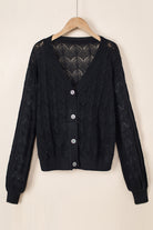 Rose Lightweight Buttoned Front Crochet Cardigan Cardigans 9bcebb7c37a6d959