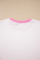 Strawberry Pink Colorblock Pullover and Drawstring Shorts Set Two Piece Shorts Sets 9c81e404373f6172